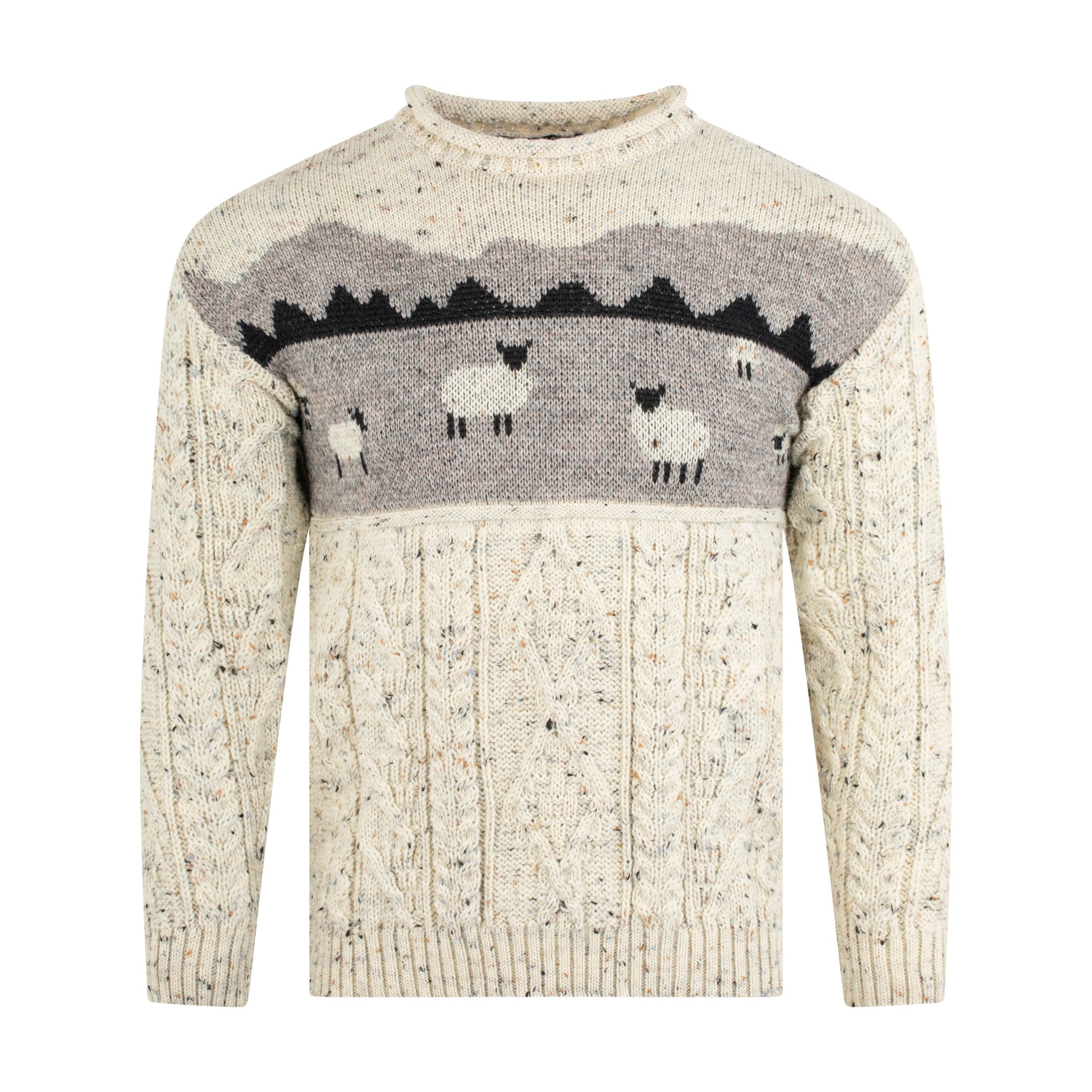 Sheep Scene Jumper Unisex, 100% British Wool – Woolaway Knitwear