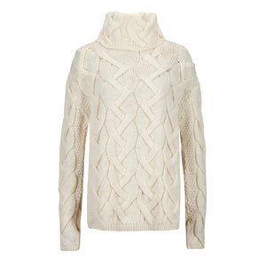 Cable Cowl Neck, 100% British Wool