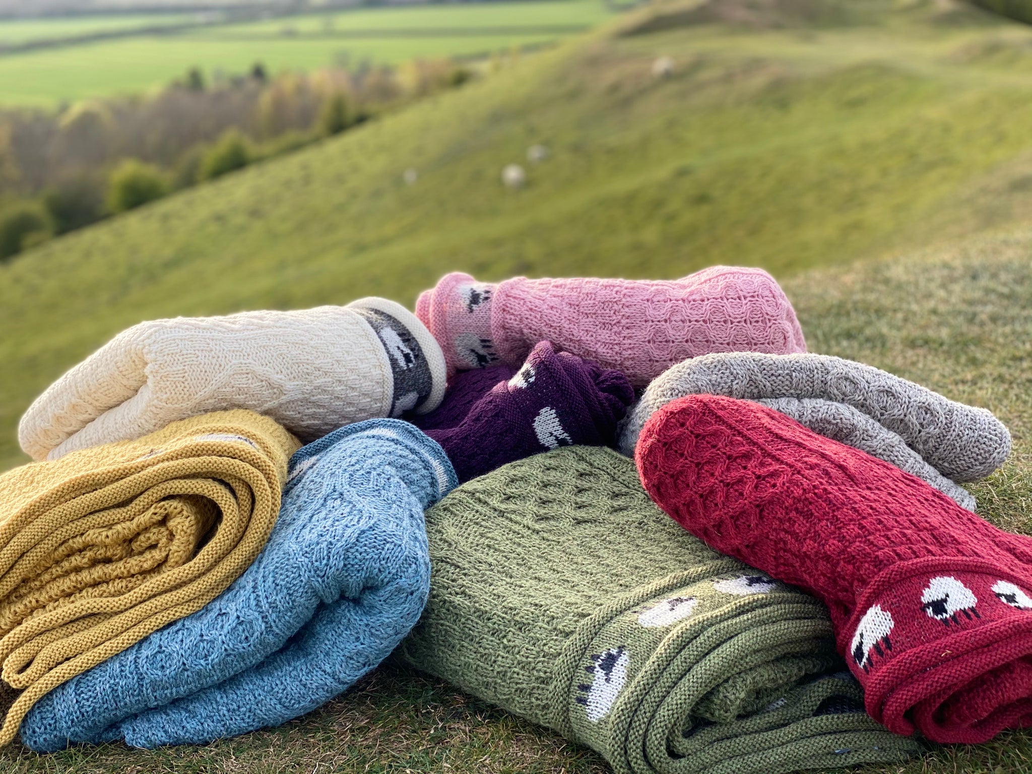Wool Sheep Throw 100 British Wool Woolaway Knitwear