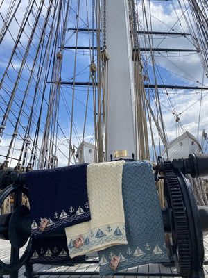 Nautical Wool Throw, 100% British Wool