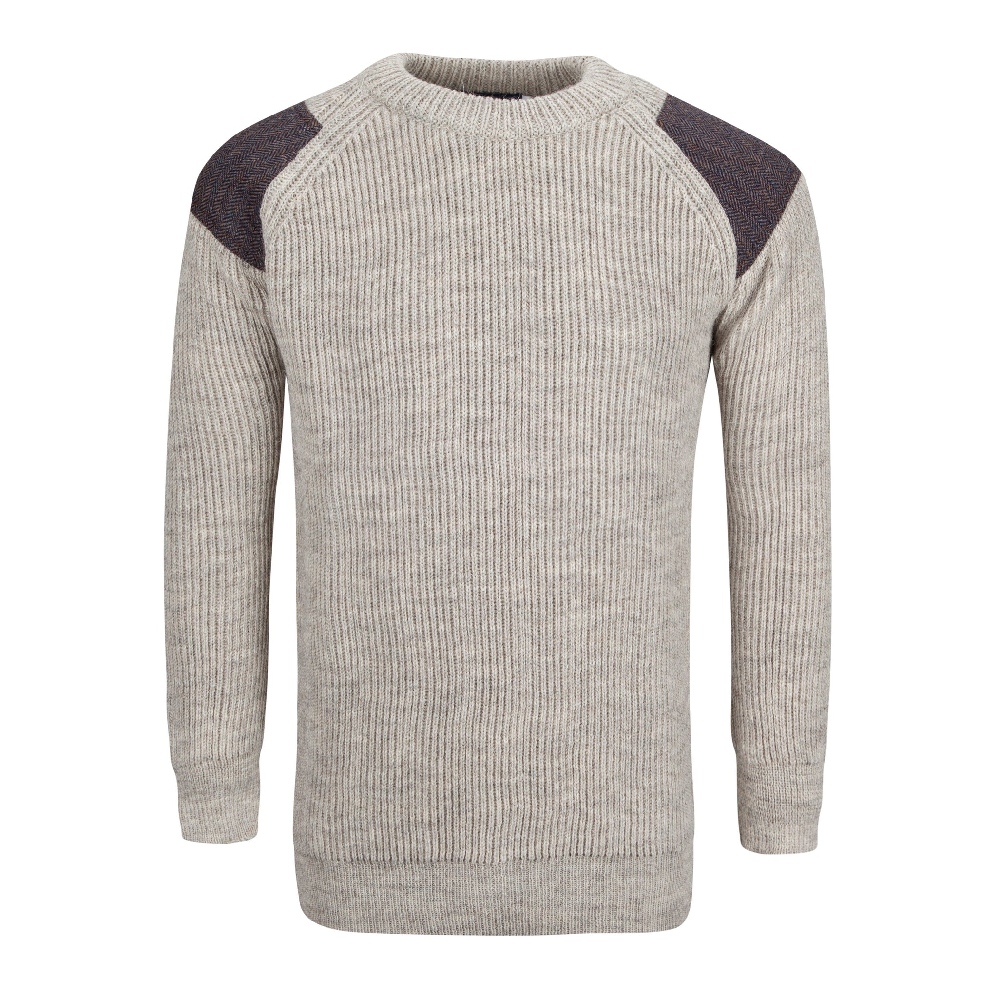 Tweed Crew Neck Jumper, 100% British wool