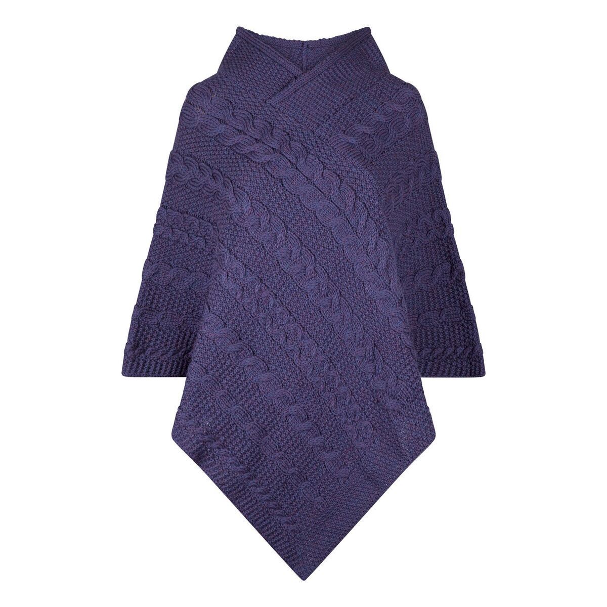 V-neck Poncho, 100% British Wool.