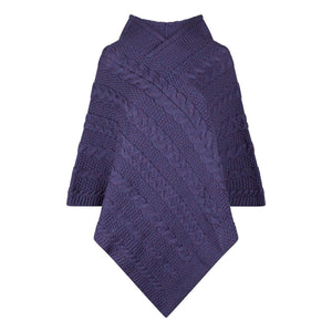 V-neck Poncho, 100% British Wool.