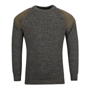 Countryman patch Crew Neck Jumper, 100% British wool.