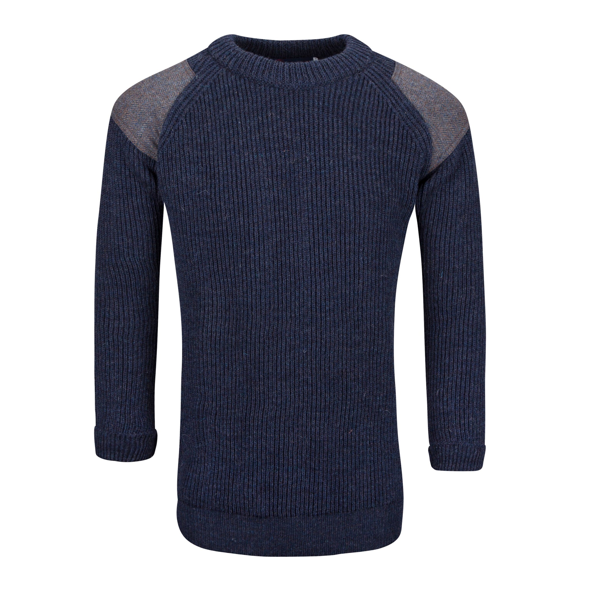 Tweed Crew Neck Jumper, 100% British wool