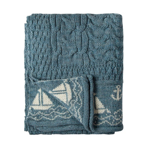 Nautical Wool Throw, 100% British Wool